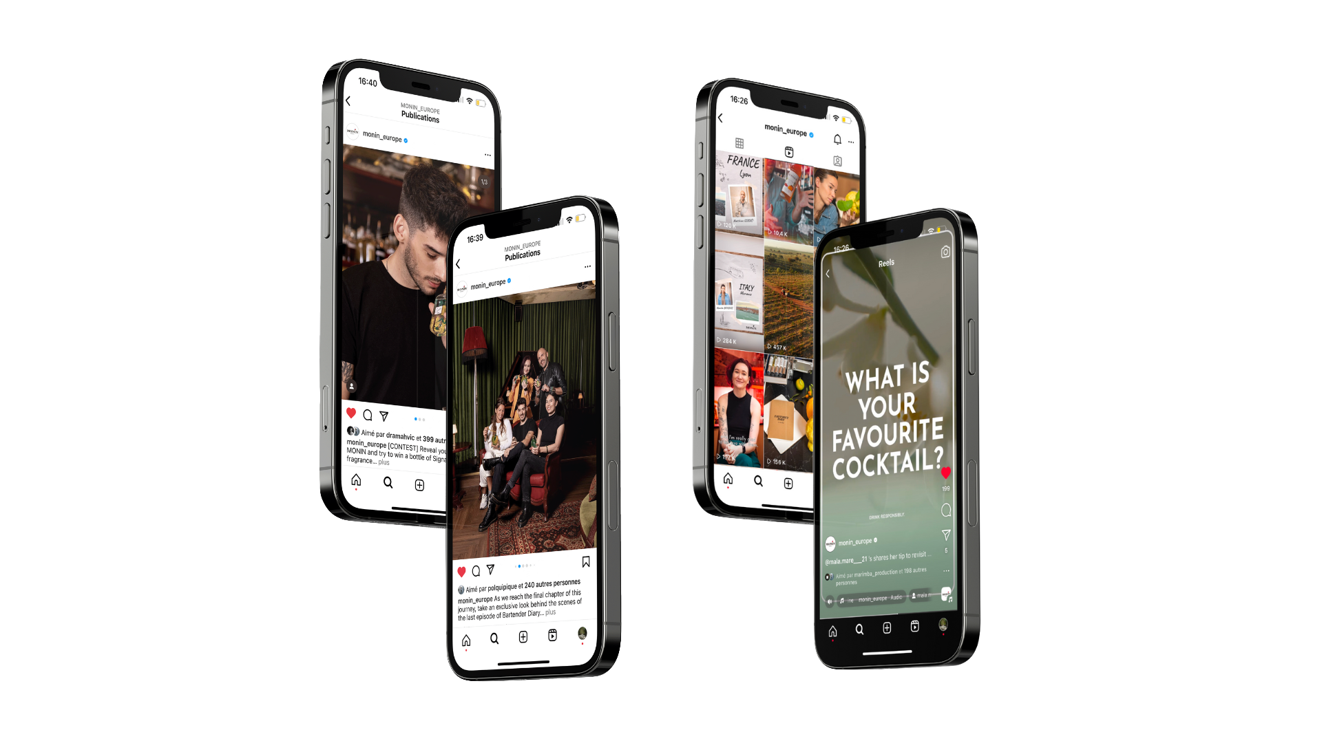 Mockup téléphone de la campagne Monin